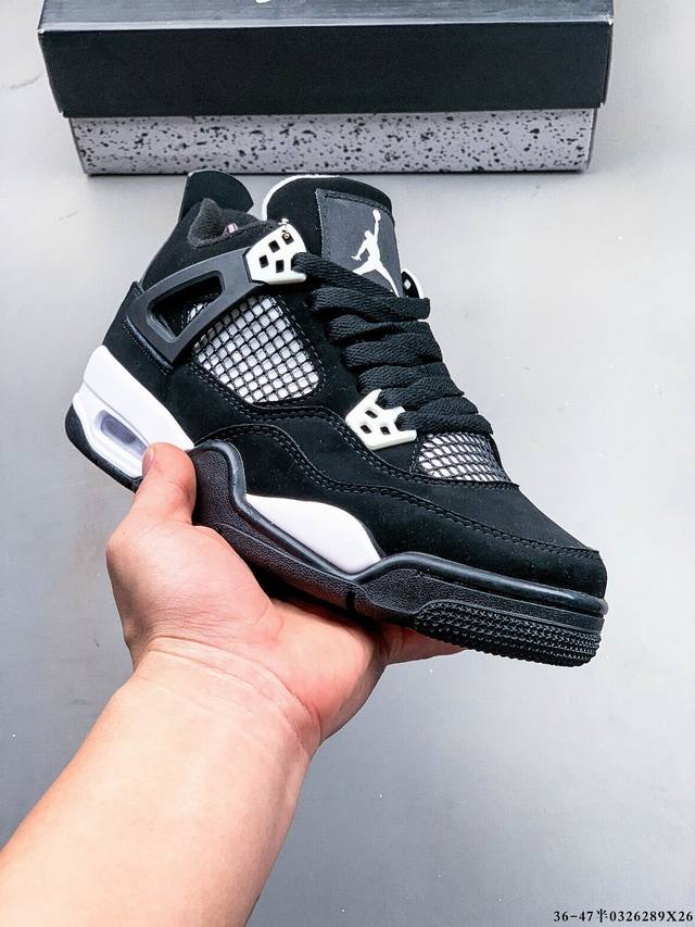 180 二层真标！Air Jordan 4 Aj4代中帮复古休闲运动文化篮球鞋。秉承轻量化的速度型篮球鞋设计思想完成设计，降低重量的同时提升舒适度，中底延续前作
