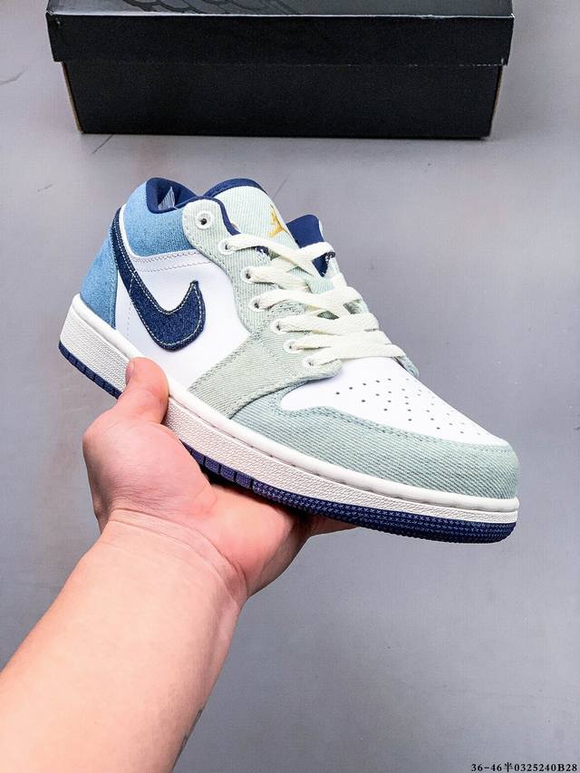 200 公司级头层！耐克Nike Air Jordan 1 Low Aj1 乔1 低帮潮流运动休闲板鞋。Aj1 低帮拼接 完美版型真头层牛皮# 内置缓震气垫 原