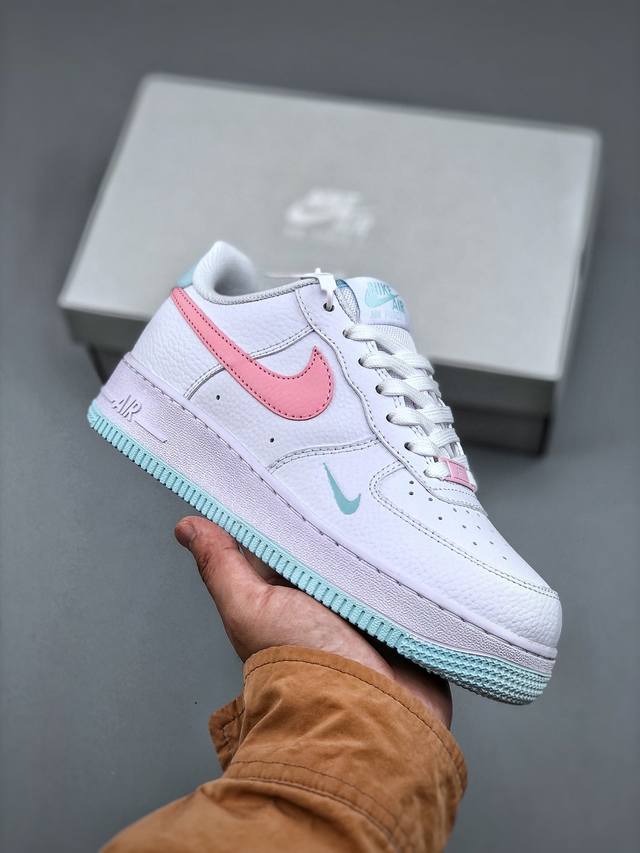 320支持放店 Nike Air Force 1 Low 07 粉樱甜心 白蓝粉原楦头原纸板 打造纯正低帮空军版型专注外贸渠道 全掌内置蜂窝气垫 原盒配件 原厂