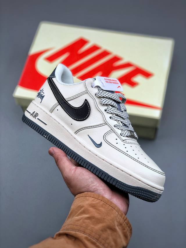 390支持放店 Nike Air Force 1 Low 07 X Stussy 白蓝小钩满天星原楦头原纸板 打造纯正低帮空军版型专注外贸渠道 全掌内置蜂窝气垫