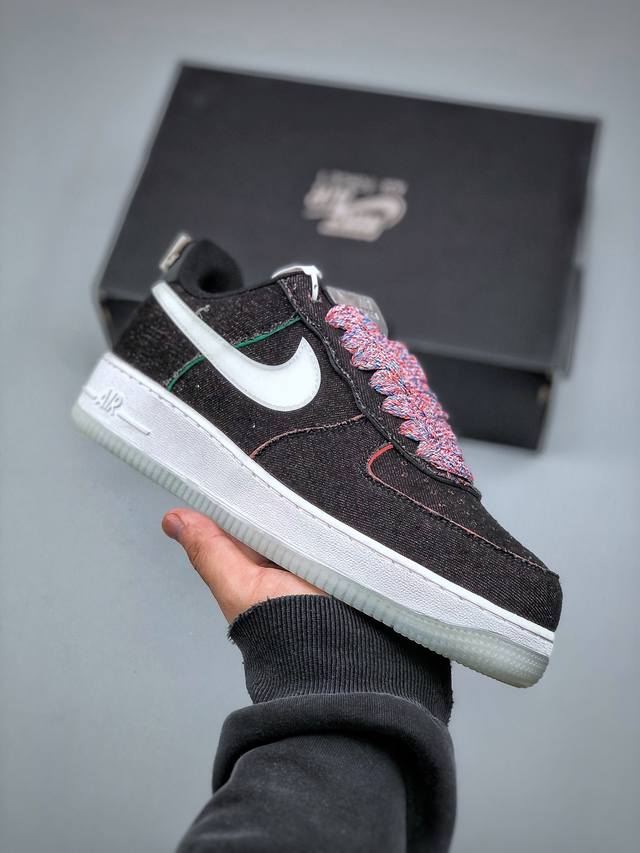 320支持放店 Nike Air Force 1'07 Low 黑满天星织布白勾 空军一号低帮休闲板鞋 Fn8883 011 #原楦头原纸板 原装鞋盒 定制五金
