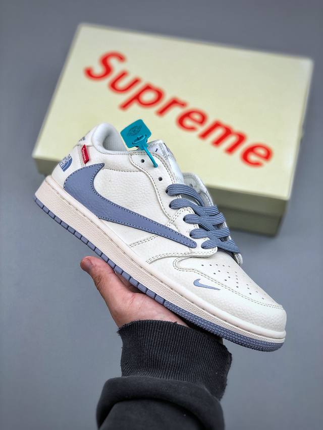 320支持放店 Air Jordan 1 Low Og Sp 乔1倒钩 北面联名 米蓝勾 低帮文化休闲板鞋Diy1688 007 这款“倒钩”联名是设计与创意完