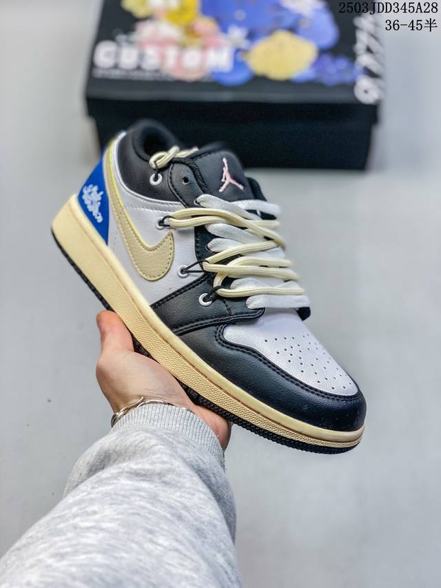 130真标半码 耐克Nike Air Jordan 1 Low Aj1乔丹一代低帮经典复古文化休闲运动篮球鞋 尺码：见图 编码：03Jdd435A28