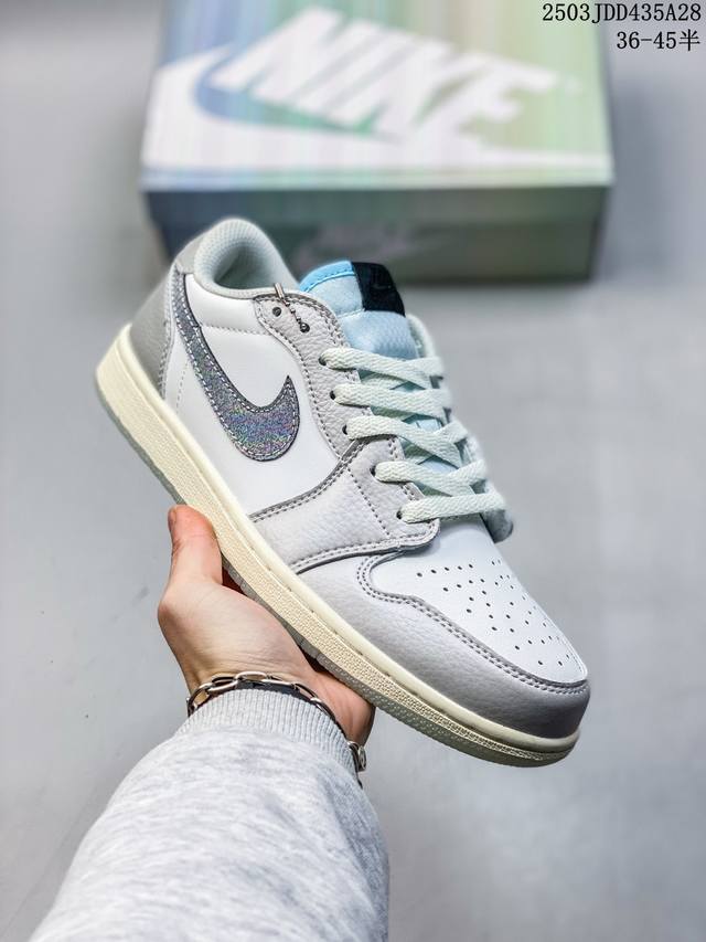 130 真标Nike Air Jordan 1 Low aj1乔1低帮休闲板鞋 同步官方配色 官方货号:Hf3144-708 size:36 36.5 37.5