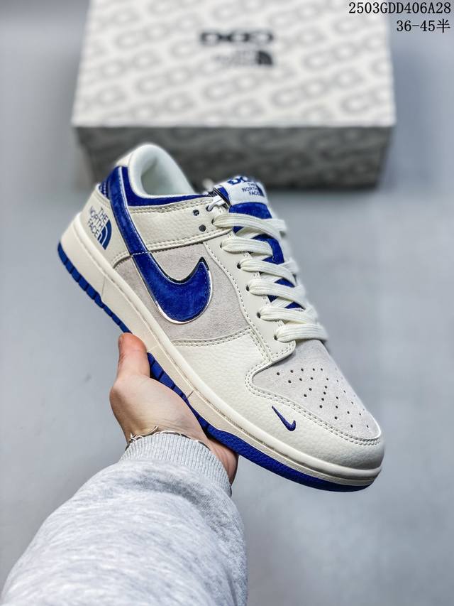 260 海外爆款限量发售！公司级 Nike Sb Dunk Low“北面联名——猪八宝蓝勾” 周年高端定制 低帮休闲板鞋 定制鞋盒 大厂纯原品质出货 超高清洁度