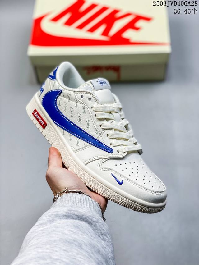 220 travis Scott X Fragment Design X Jordan Air Jordan 1 Low Og Sp “斯图西联名——海蓝勾”