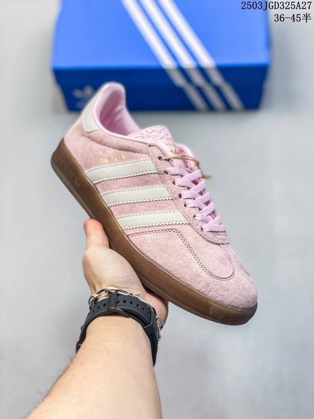 160 adidas Originals Street Samba "Savannah"桑巴舞街头系列德训运动板鞋 采用固色翻毛皮组合牛剖革鞋面材质 外置正确3