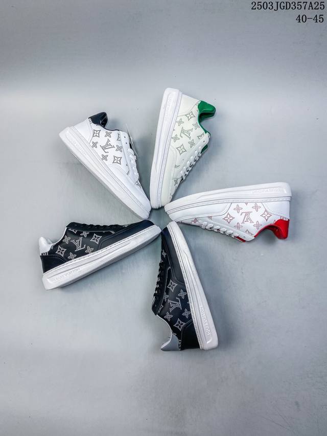 160 真标全新Lv路易威登Louis Vuitton Trainer Sneaker Low休闲运动文化百搭板鞋 尺码:40-45 编码：03Jgd357A2