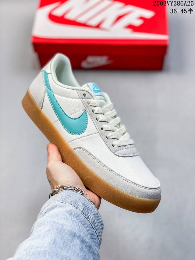 100 nike/耐克 采用软质纤维皮及翻毛皮鞋面材质经典重塑，美国时尚品牌合作J.Crew X Nike Killshot 2 Leather 致命射击二代系
