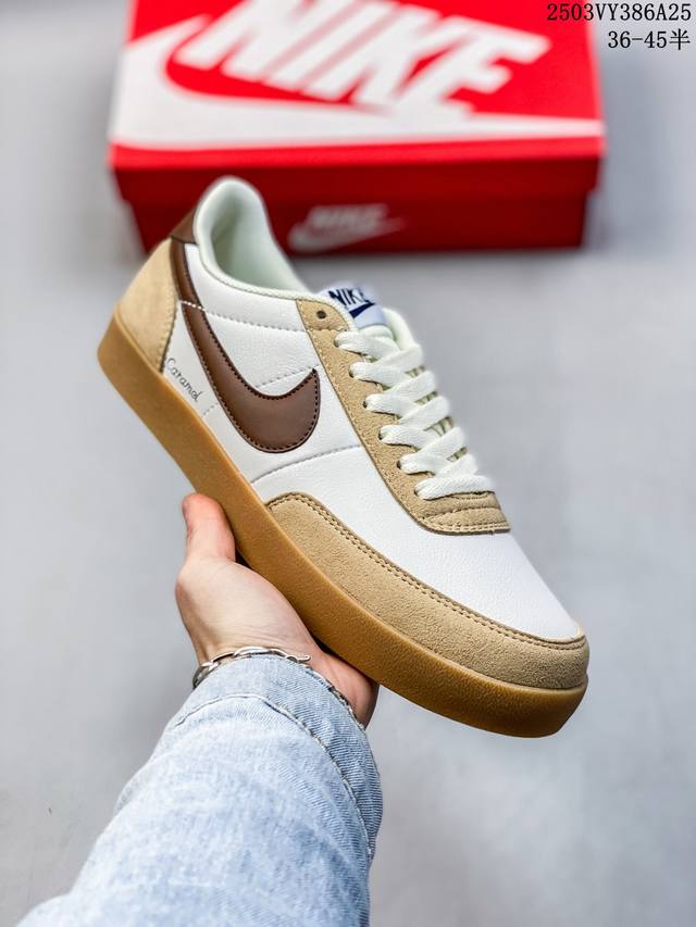 100 nike/耐克 采用软质纤维皮及翻毛皮鞋面材质经典重塑，美国时尚品牌合作J.Crew X Nike Killshot 2 Leather 致命射击二代系