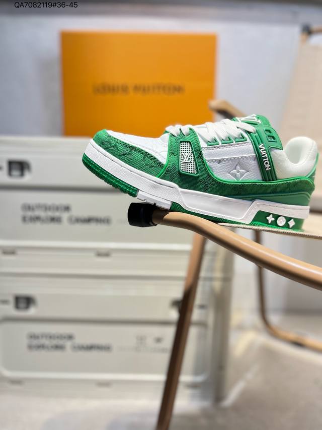 160 路易威登/Louis Vuitton Lv路易威登板鞋 新款 Lv Trainer最新配色运动鞋 L家 篮球鞋风格运动鞋 该鞋由艺术总监 Virgil