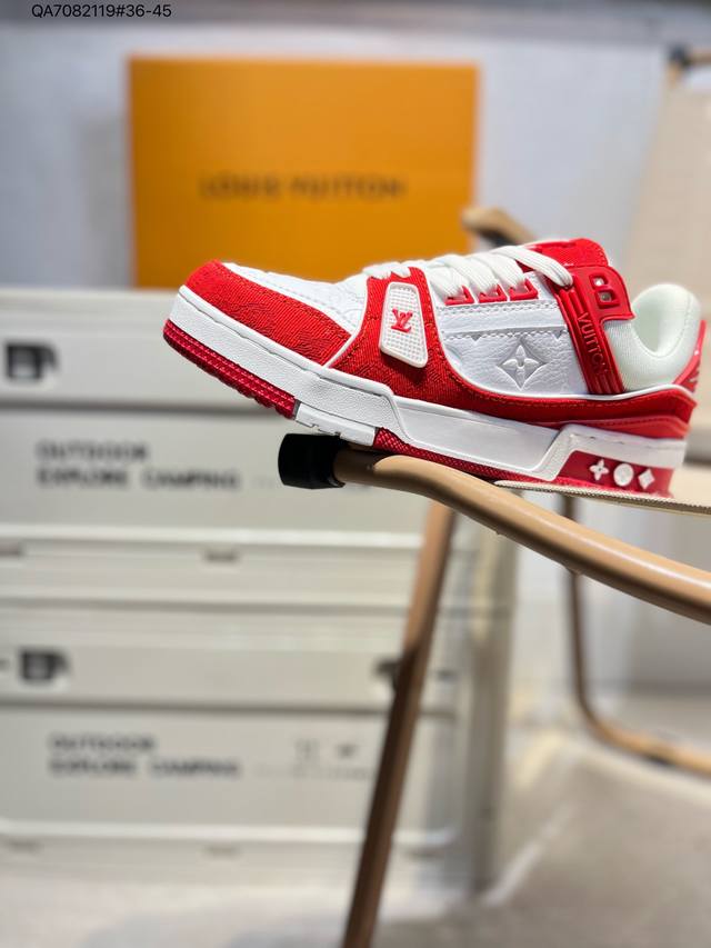 160 路易威登/Louis Vuitton Lv路易威登板鞋 新款 Lv Trainer最新配色运动鞋 L家 篮球鞋风格运动鞋 该鞋由艺术总监 Virgil