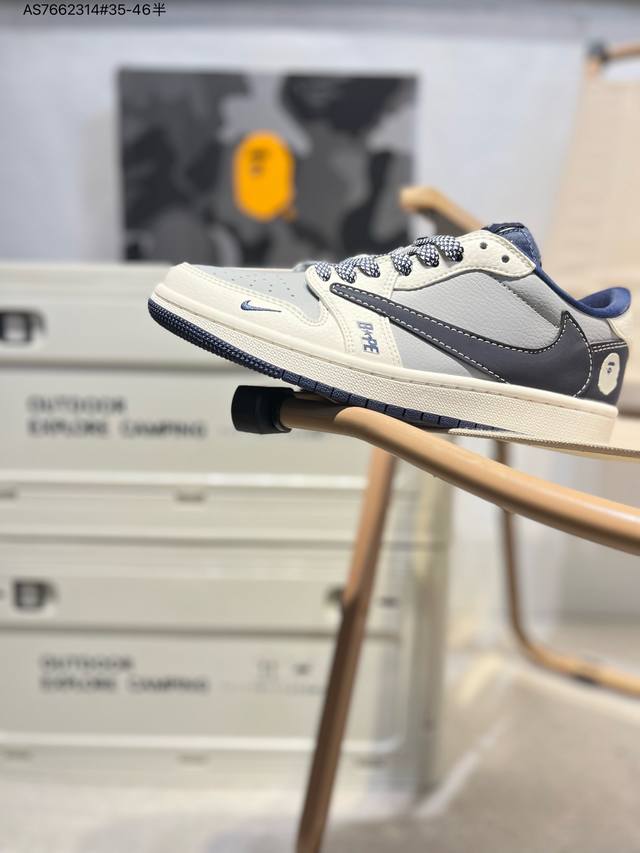 330 公司级头层皮猿人 X 乔丹Air Jordan 1 Low Aj1低帮系列篮球鞋 官方同步配色 原装级产物 #拒绝公底 立体鞋型 细节完美 高清洁度Bb