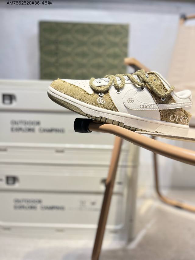 260 nike Sb Dunk Low“古驰联名” 周年高端定制 低帮休闲板鞋 定制鞋盒 超高清洁度 皮料切割干净无任何毛边 细节完美Sj2068 Am766