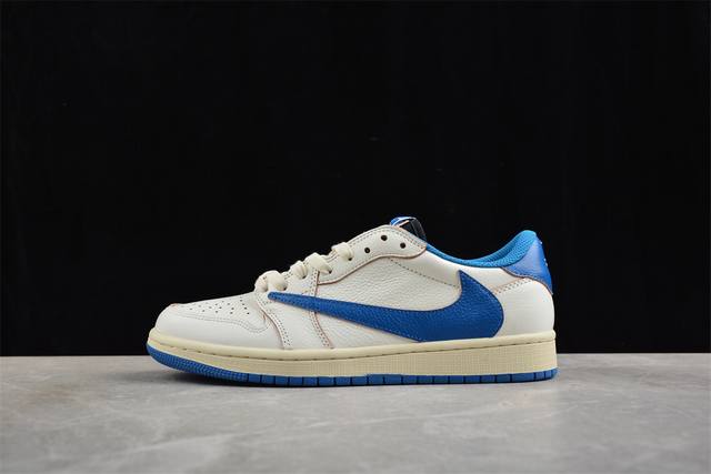 340 Travis Scott X Air Jordan 1 Low Og Aj1 乔1倒勾低帮 Dm7866-104 原装版本 全身采用原厂皮料 鞋带 织唛
