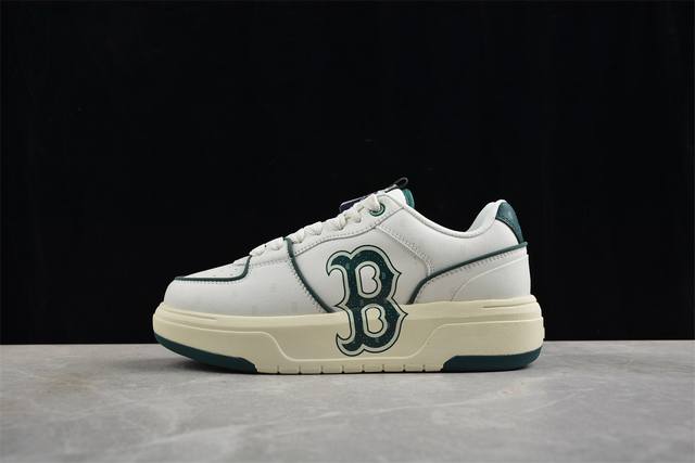 210 Ny Mlb Bigball Chunky Window Velvet Monogram 纽约洋基队 增高厚底休闲跑鞋 尺码：35 36 36.5 37