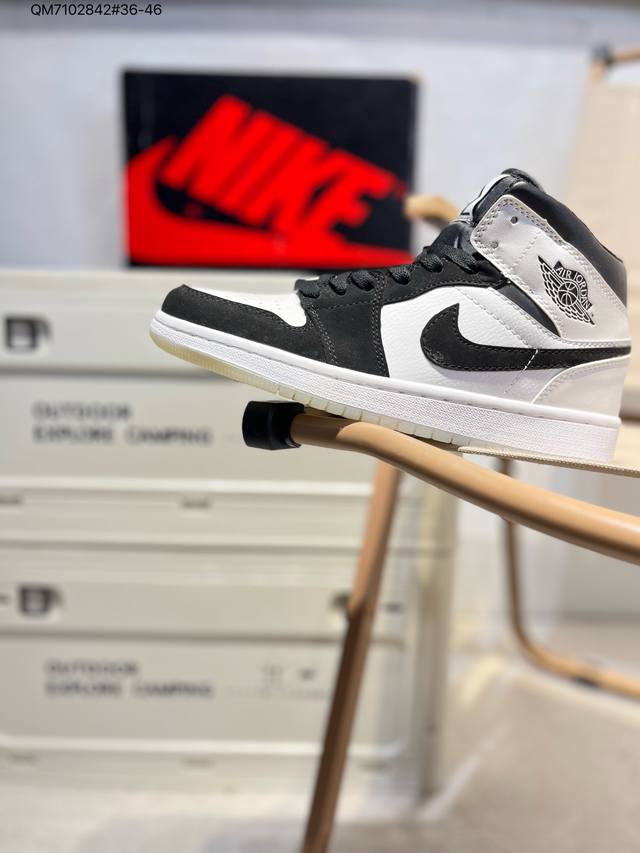 130 air Jordan 1 Mid Aj1中帮系列篮球鞋 官方同步配色554724 Qm7102842#36-46