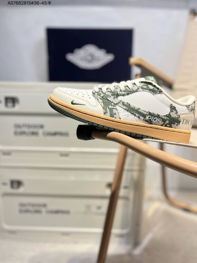 330 公司级头层皮迪奥 X 乔丹Air Jordan 1 Low Aj1低帮系列篮球鞋 官方同步配色 原装级产物 #拒绝公底 立体鞋型 细节完美 高清洁度Xs