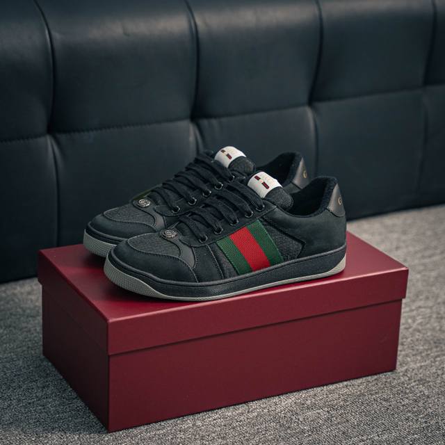 420 核心私 gucci~~2025最新配色小脏鞋 休闲鞋 运动鞋…… zp开发纯原版本；金属双G水晶圆柱形标；Gucci原版纹织带 鞋面头层羊皮拼接双G压花