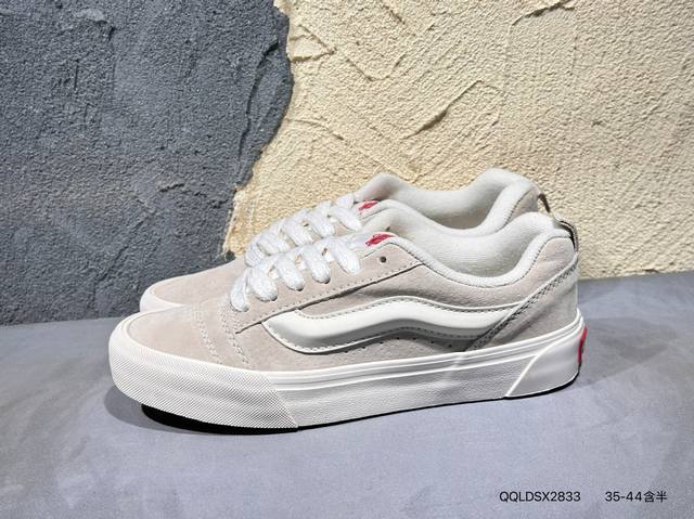 140 vans Knu-Skool Vr3 Lx 面包鞋 黑红拼接低帮复古休闲硫化板鞋 Vn0009Qcknu #肥胖版大Logo Qqldsx2833