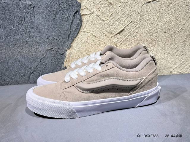 130 vans Knu-Skool Vr3 Lx 面包鞋 黑红拼接低帮复古休闲硫化板鞋 Vn0009Qcknu #肥胖版大Logo Qlldsx2733