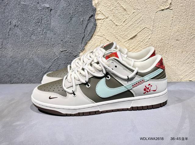340 耐克 联名 Nike Dunk Low Lthr/Ow 解构绑带滑板鞋 Sb系列经典复古运动鞋。双鞋带系统延续了今年的代表性风格，搭配亮色鞋带，保持了
