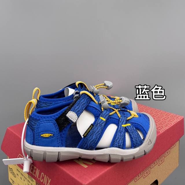 160 顶配版Keen潮牌户外儿童涉水溯溪凉鞋 size：24-37码 户外大佬—Keen科恩潮牌 优质尼龙材料镂空拼接，透气又舒适 橡胶耐磨防滑包头大底 应