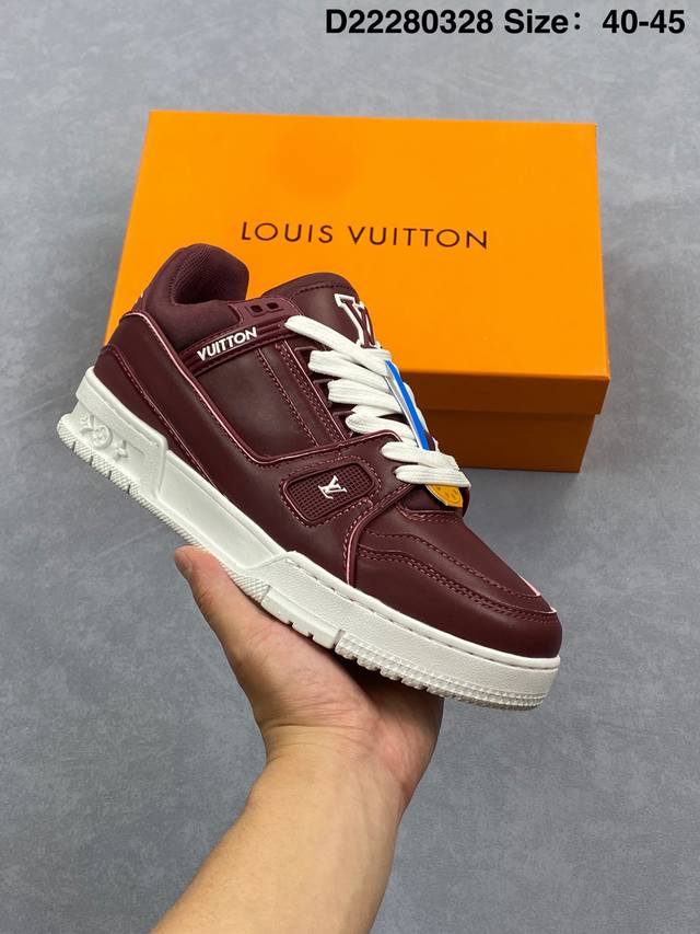 真标全新Lv路易威登Louis Vuitton Trainer Sneaker Low休闲运动文化百搭板鞋 尺码:40-45 Id:D22280328