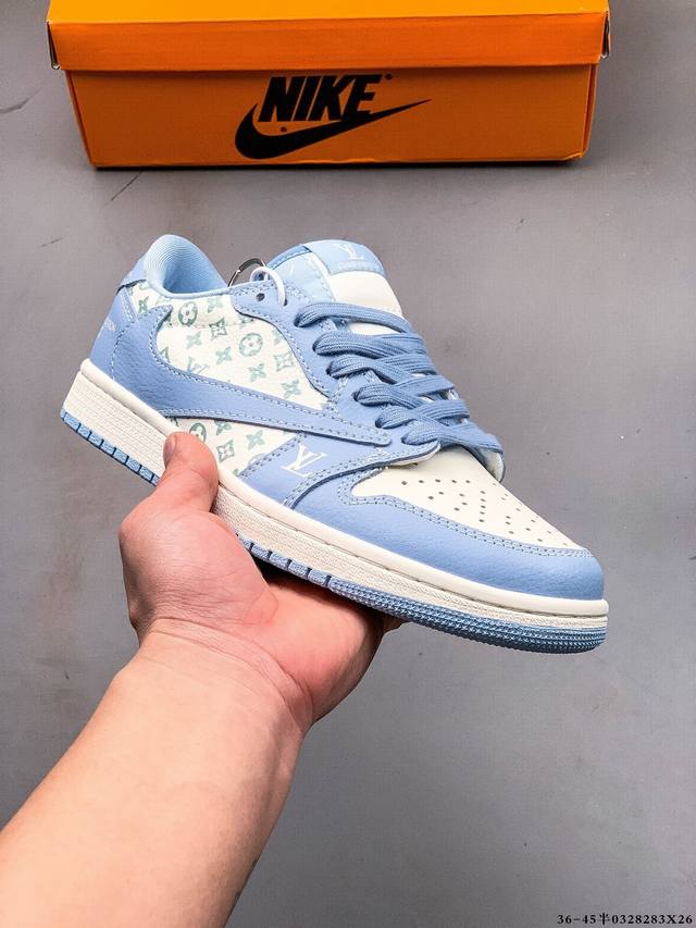 真标半码！耐克Nike Air Jordan Low 1 乔1低帮倒勾Lv联名经典休闲鞋 0328283X26