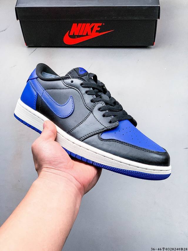 公司级头层！耐克Nike Air Jordan 1 Low Aj1 乔1 低帮潮流运动休闲板鞋。Aj1 低帮拼接 完美版型真头层牛皮# 内置缓震气垫 原鞋开模