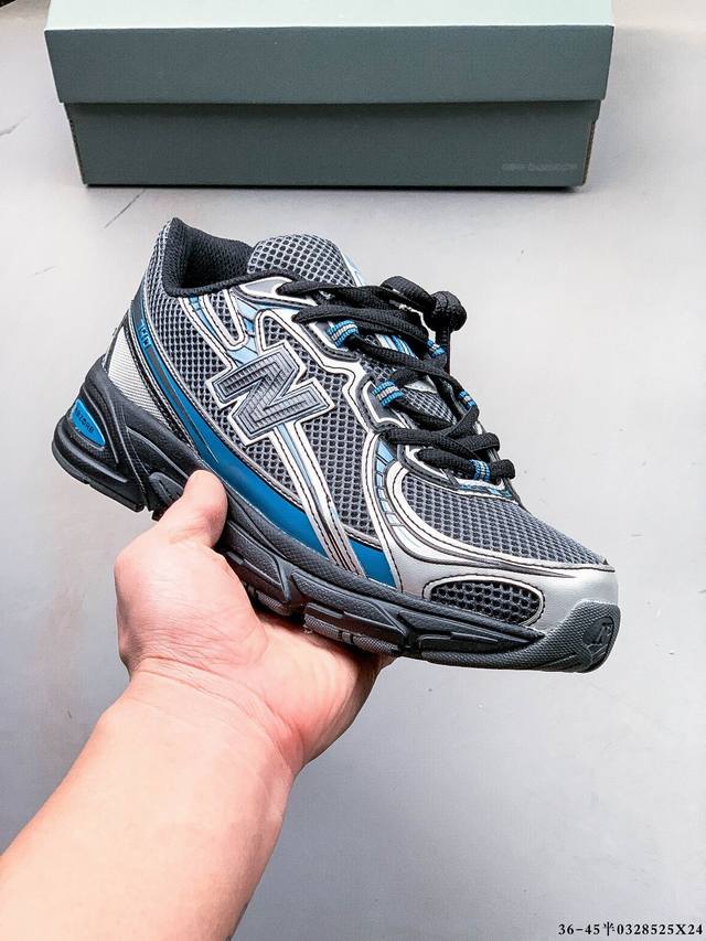 集图 New Balance Nb740 英产 轻便复古休闲运动跑步鞋 全鞋身以网格布作为基地，在细节部分以皮革作为辅助添加，流线感很强。外形和New Bala