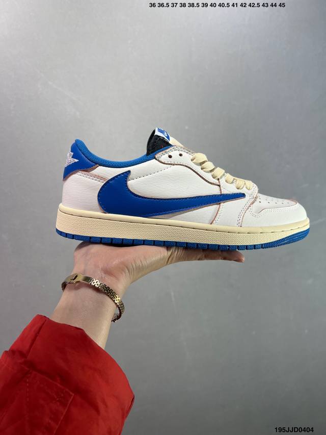 Aj1倒勾Travis Scott X Air Jordan 1 ” Reverse Mocha “ Aj1乔1 Ts 闪电 联名倒钩 低帮文化篮球鞋 完美品质