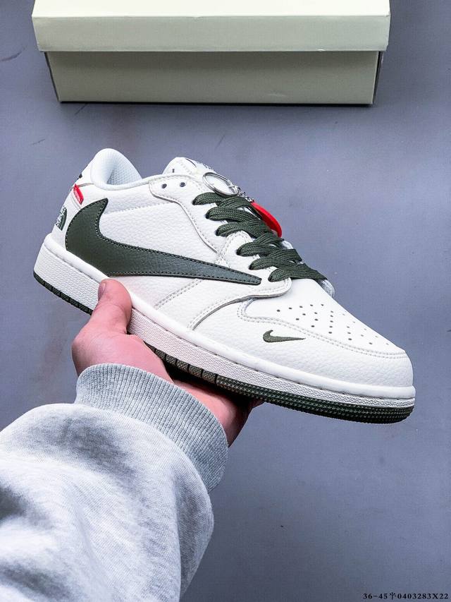 真标半码！耐克Nike Air Jordan Low 1 乔1低帮倒勾北面联名经典休闲鞋 0403283X22
