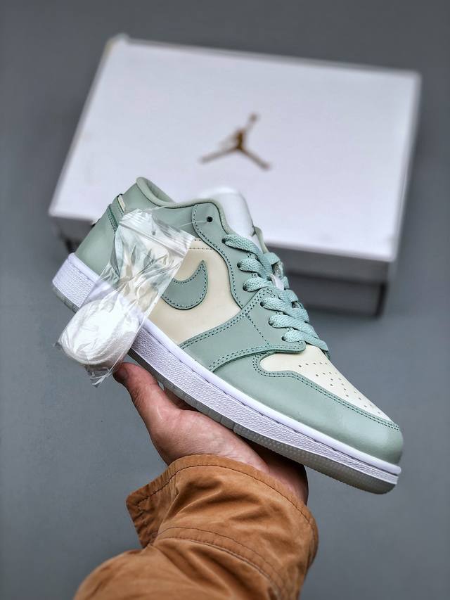 Air Jordan 1 Low Aj1 乔1琥珀绿 低帮文化休闲运动板鞋 Hf4078 100 市场唯一独家头层皮打造 原鞋原档案开发 原厂皮料 原档冲孔鞋头