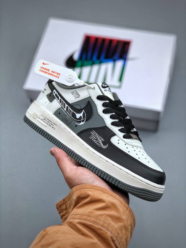 Nike Air Force 1 Low 07 黑白灰涂鸦原楦头原纸板 打造纯正低帮空军版型专注外贸渠道 全掌内置蜂窝气垫 原盒配件 原厂中底钢印、拉帮完美 官