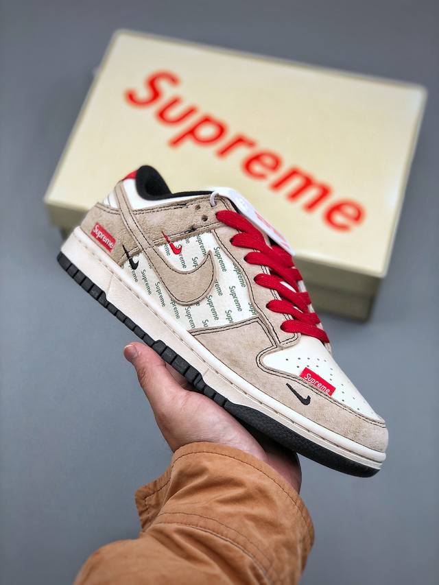 Nike Sb Dunk Low X Supreme 白灰红三小钩纯原大厂出品 极力推荐原装头层材料 独家版型蒸餾加工帶來的是更好的视觉和脚感体验大厂纯原品质出