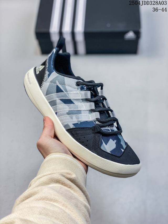 Climacool Boat Lace Graphic三叶草男女透气涉水鞋沙滩鞋阿迪户外运动鞋涂鸦速干溯溪凉鞋轻便 货号:Ba8395 04Jdd328A03