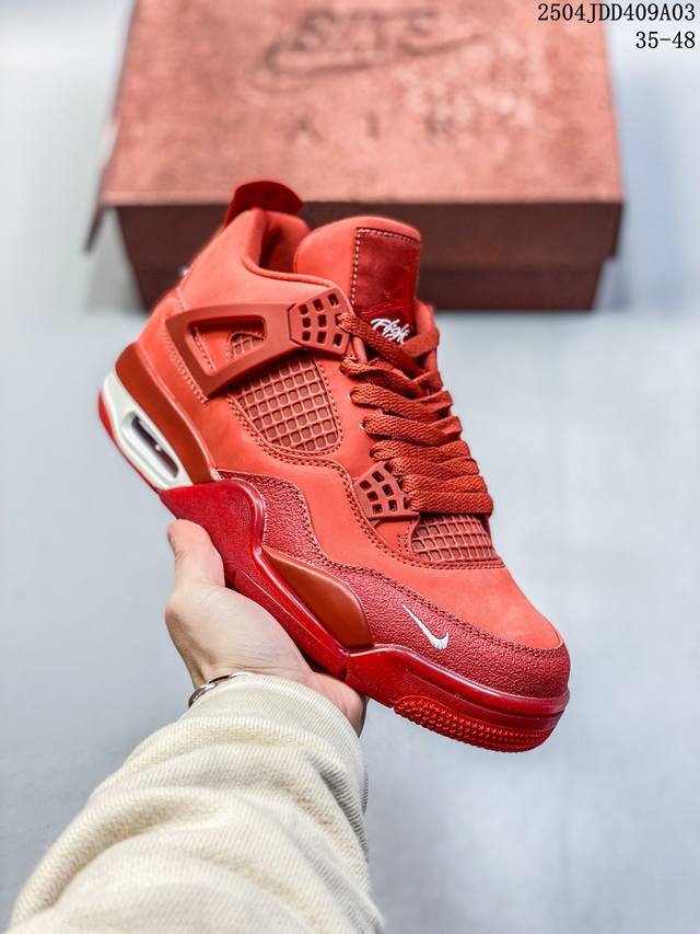 Off-White X Air Jordan 4 Retro Cream Sail 迈克尔 乔丹Aj4代中帮复古休闲运动文化篮球鞋。采用进口丝光头层磨砂麂皮及原