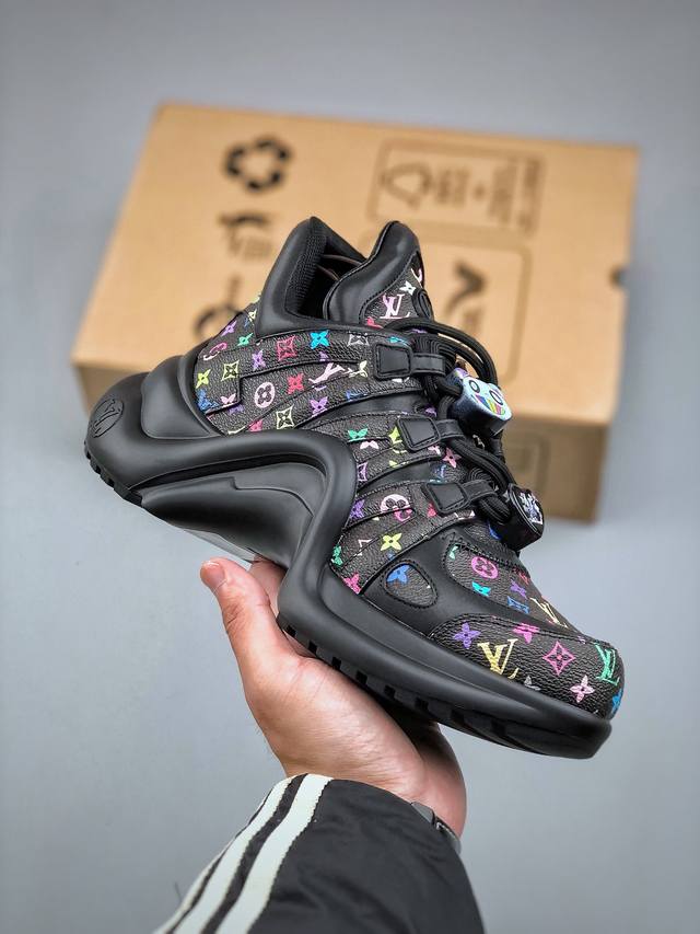 Ns炸款米兰走秀风，高奢品牌-路易威登Louis Vuitton Archlight Sneakers Lv真皮拼色减震网面运动弓型舞蹈复古老爹运动鞋。升级20