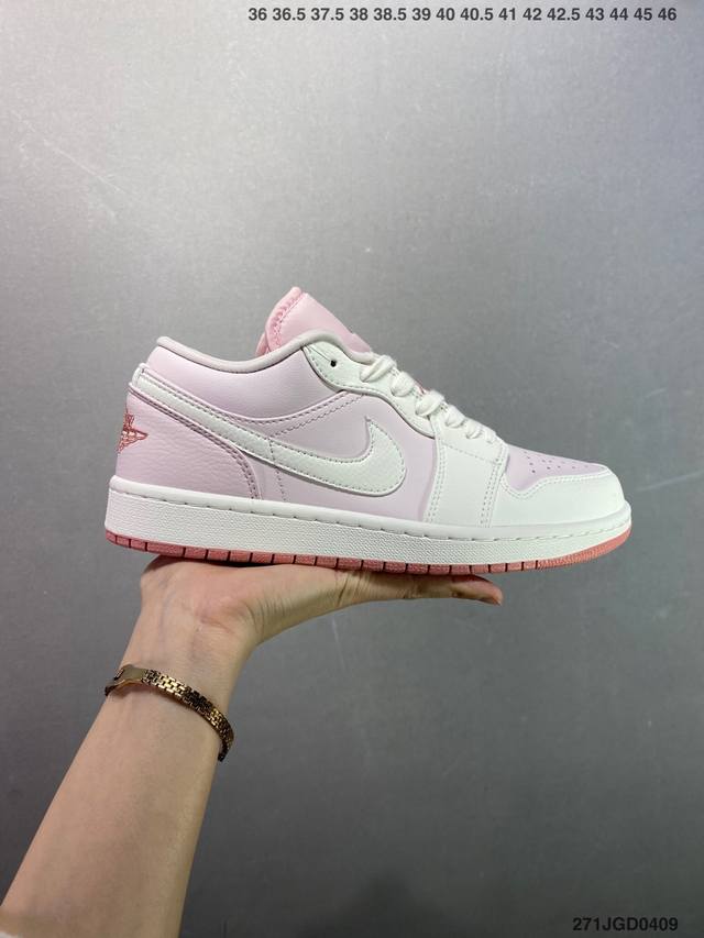 Air Jordan Aj1 Low 低帮 白浅粉 Ih0823-611 全新流水线出品 Dt版本唯一平替选择 市场第二梯队最强版 全部原鞋开发 原楦原纸板开发