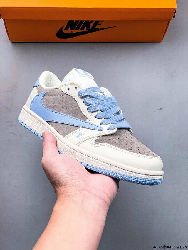公司级！耐克Nike Air Jordan Low 1 乔1低帮倒勾经典休闲鞋 0405Wl28