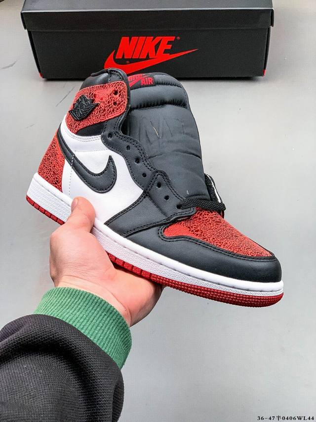 公司级头层！Air Jordan 1 乔1 高帮潮流缓震运动休闲板鞋 原装头层皮革 内置缓震气垫 原鞋开模 拒绝公底 原汁原味 忠于原版。0406Wl44