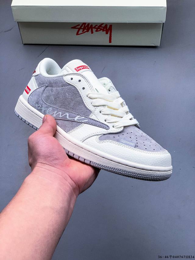 公司级头层！耐克Nike Air Jordan 1 Low Aj1乔1 倒勾低帮潮流缓运动休闲板鞋。Aj1 低帮拼接 完美版型真头层牛皮# 内置缓震气垫 原鞋开