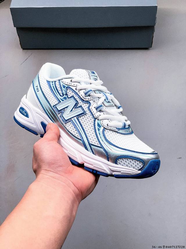 New Balance Nb740 英产 轻便复古休闲运动跑步鞋 全鞋身以网格布作为基地，在细节部分以皮革作为辅助添加，流线感很强。外形和New Balace