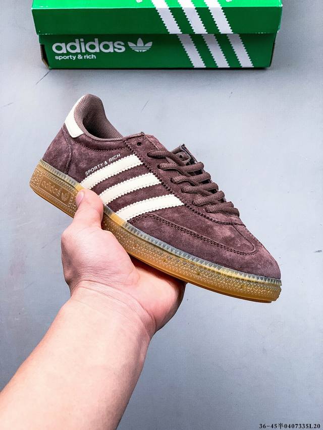 集图 真标半码！Sporty & Rich X Adidas Handball Spezial 联名复古运动休闲板鞋 0407335L20