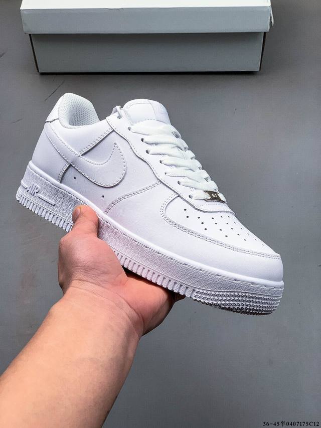 集图 二层真标！耐克Nike Air Force 1 Low 空军一号低帮经典百搭休闲板鞋 0407175C12