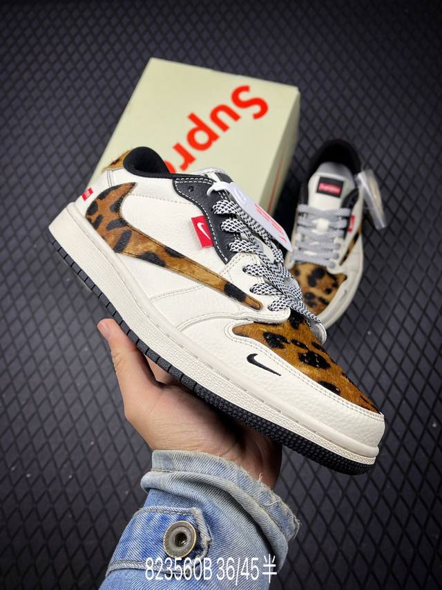 B 公司级Aj1倒勾Travis Scott X Air Jordan 1 ” Reverse Mocha “ Aj1乔1 Ts 闪电 联名倒钩 低帮文化篮球鞋