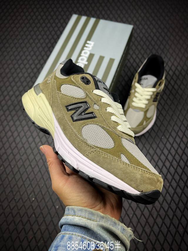 B 公司级New Balance新百伦Nb Made In Usa Mr993系列美产血统经典复古休闲运动百搭老爹跑步鞋 采用台产猪巴革及透气网眼材质 6层组合
