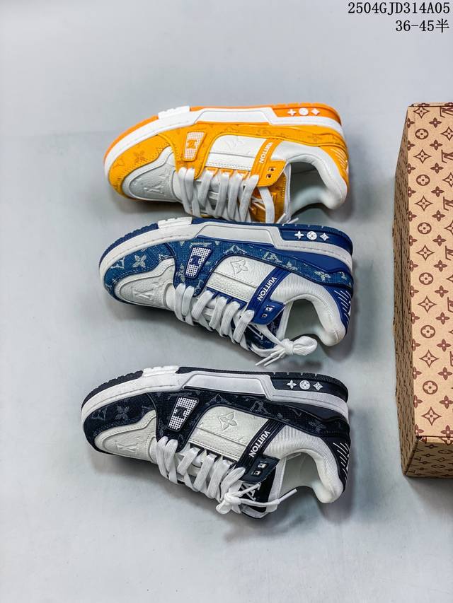 公司级路易威登 Louis Vuitton Lv路易威登板鞋 时尚运动鞋 潮厚底增高鞋 舒适防滑底和百搭性霸屏整个时尚娱乐圈 细节调整完美主义 鞋面采用柔软皮革
