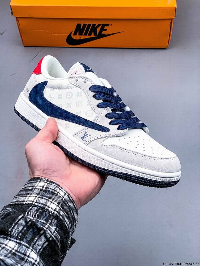 真标半码！耐克Nike Air Jordan Low 1 乔1低帮倒勾Lv联名经典休闲鞋 0409924X22